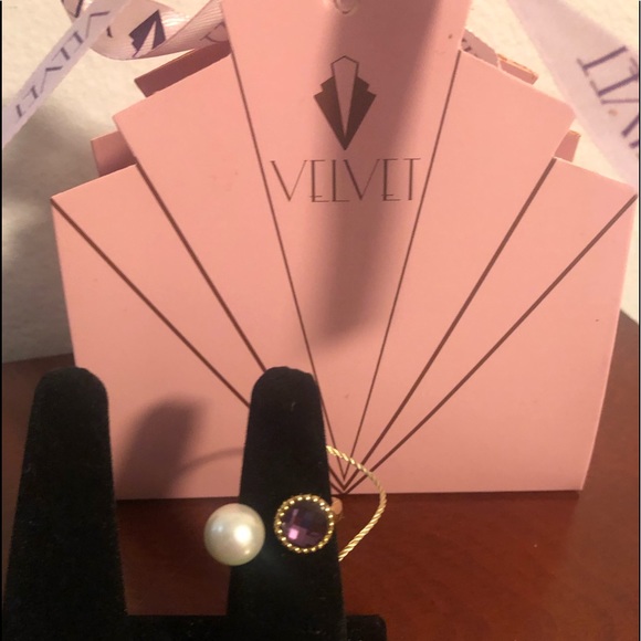 Amanda Ring with Pearl and Amethyst stone - Picture 2 of 6